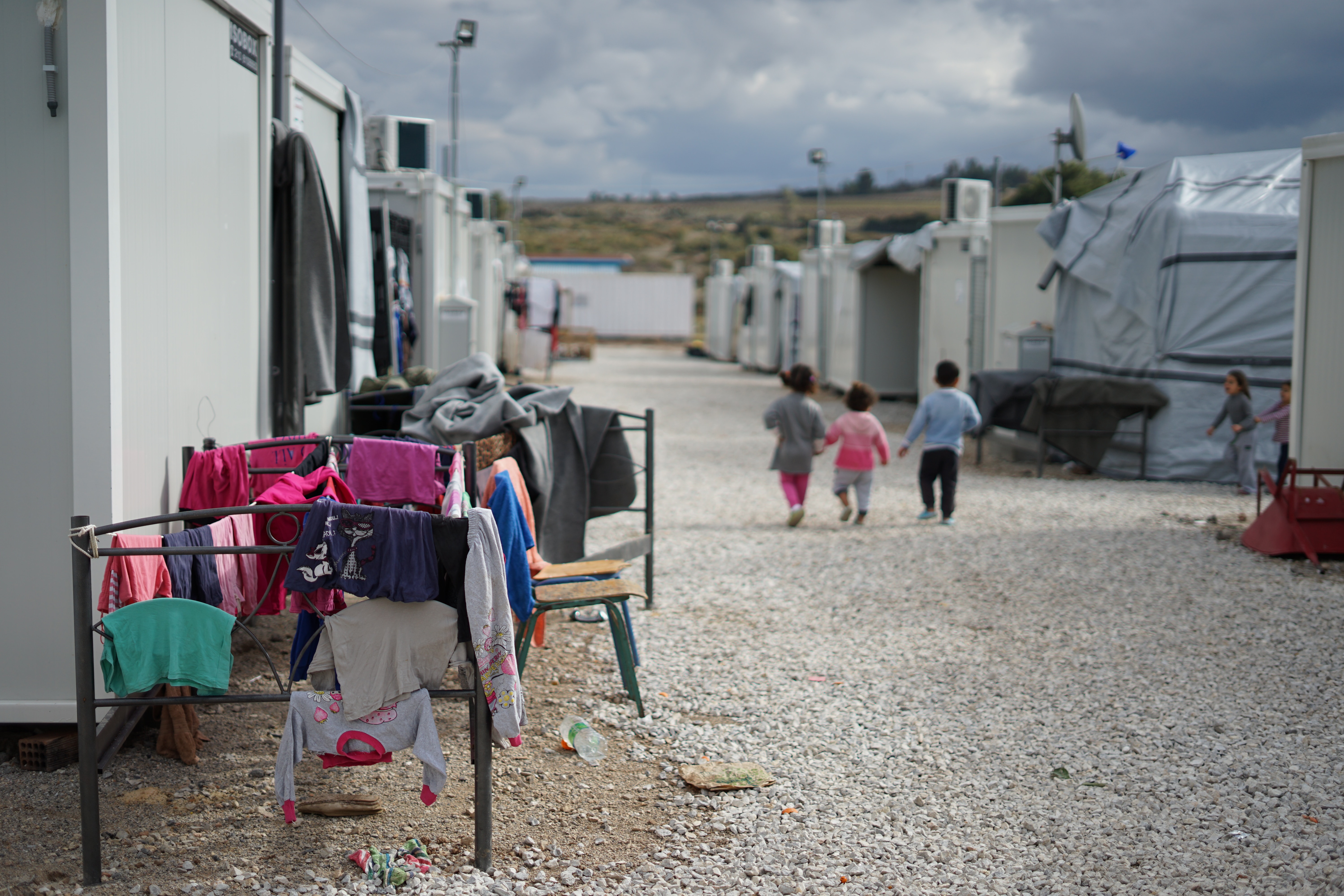children in a refugee camp